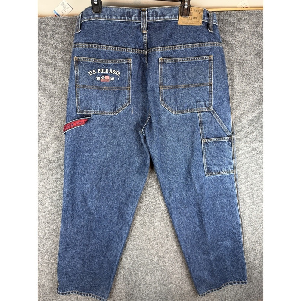 U.S. Polo Assn Vtg Y2K Carpenter Jeans Mens Size 36x32 Wide-leg Baggy skater - Picture 1 of 12